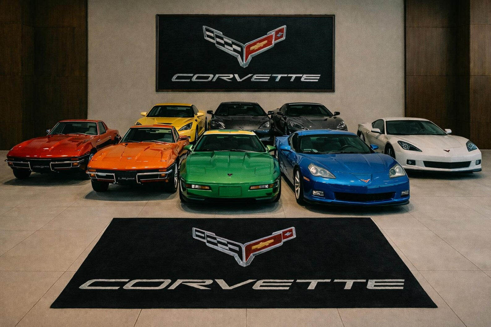 Premium Corvette Garage Rug – 5x7 ft (60x87")