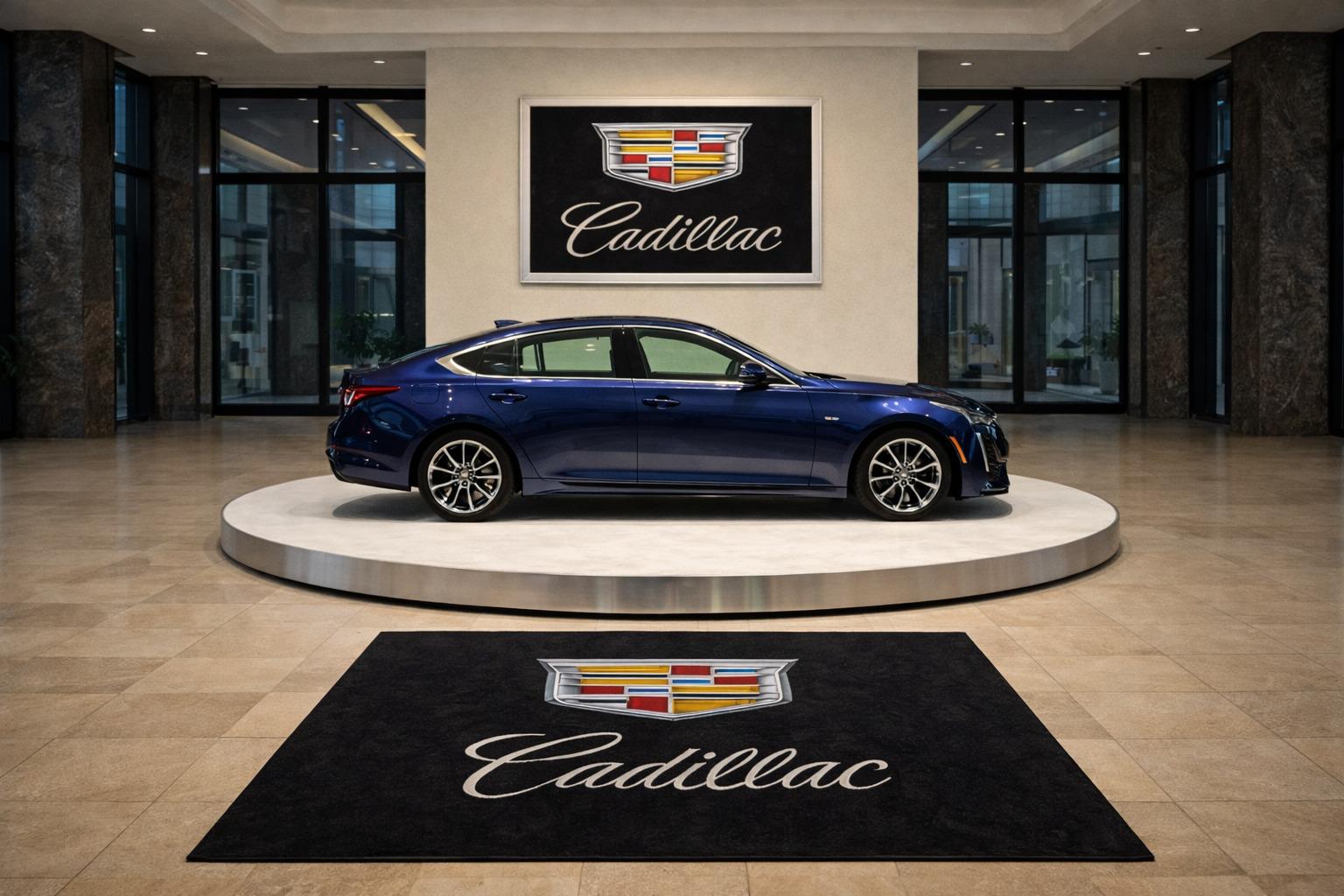 Cadillac Garage Floor Mat - 5x7 ft (60x87") Luxury Anti-Slip Automotive Rug & Wall Decor