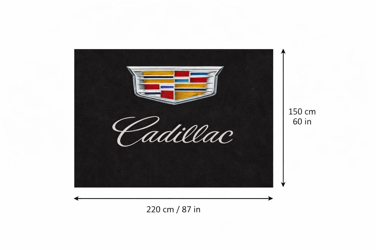 Cadillac Garage Floor Mat - 5x7 ft (60x87") Luxury Anti-Slip Automotive Rug & Wall Decor