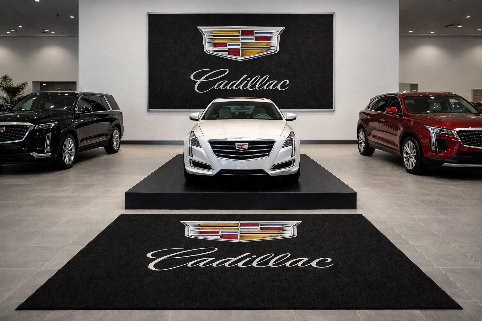 Cadillac Garage Floor Mat - 5x7 ft (60x87") Luxury Anti-Slip Automotive Rug & Wall Decor