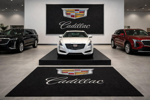 Cadillac Garage Floor Mat - 5x7 ft (60x87") Luxury Anti-Slip Automotive Rug & Wall Decor