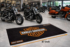 Harley Davidson Premium Garage Floor Mat - 2.5x7 ft (30x87") Luxury Anti-Slip Motorcycle Rug & Wall Decor