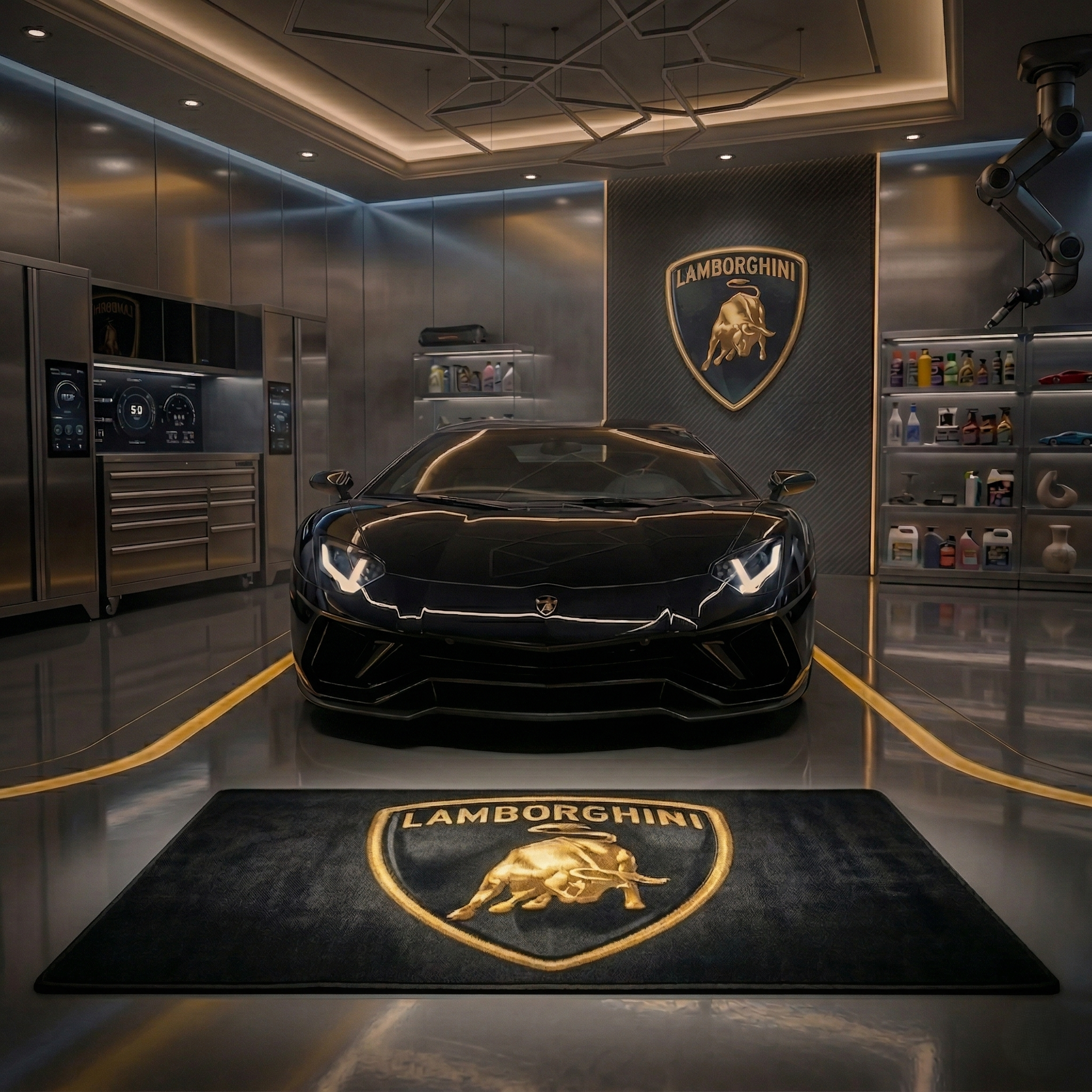 Premium Lamborghini Garage Rug – 5x7 ft (60x87")