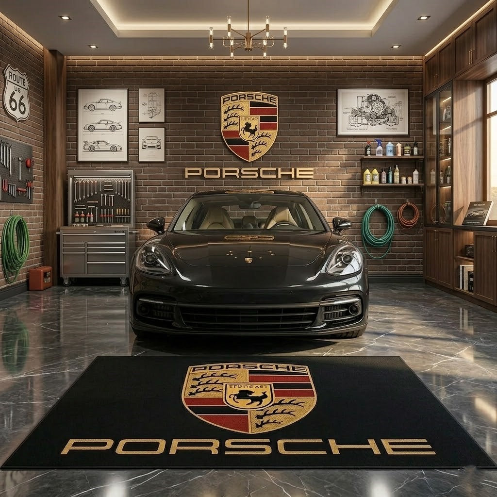 Premium Porsche Garage Rug – 5x7 ft (60x87")