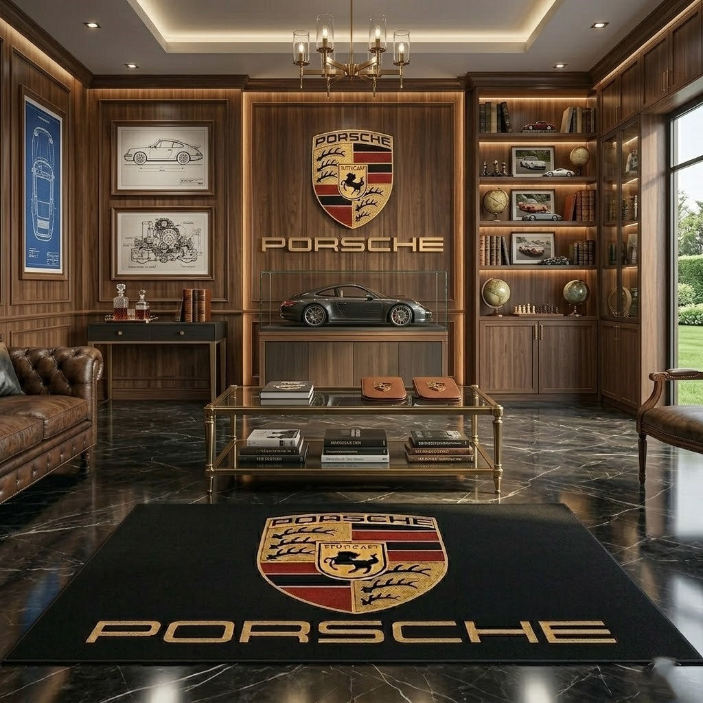 Premium Porsche Garage Rug – 5x7 ft (60x87")