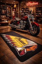 Indian Premium Garage Floor Mat - 2.5x7 ft (30x87") Luxury Anti-Slip Motorcycle Rug & Wall Decor